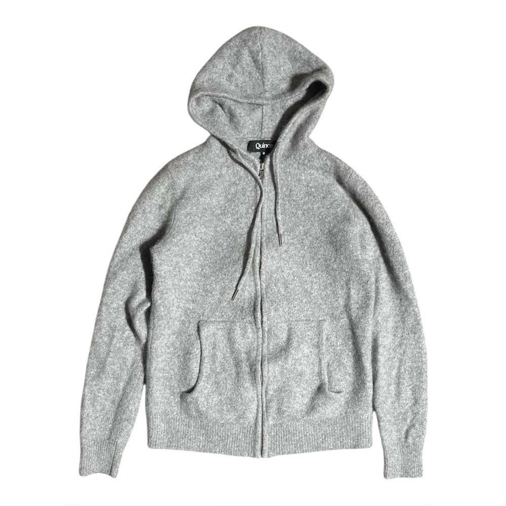 Quince Gray Cashmere Hoodie Sweatshirt